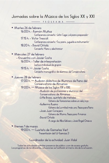 Jornadas sobre música de los s. XX y XXI Almansa