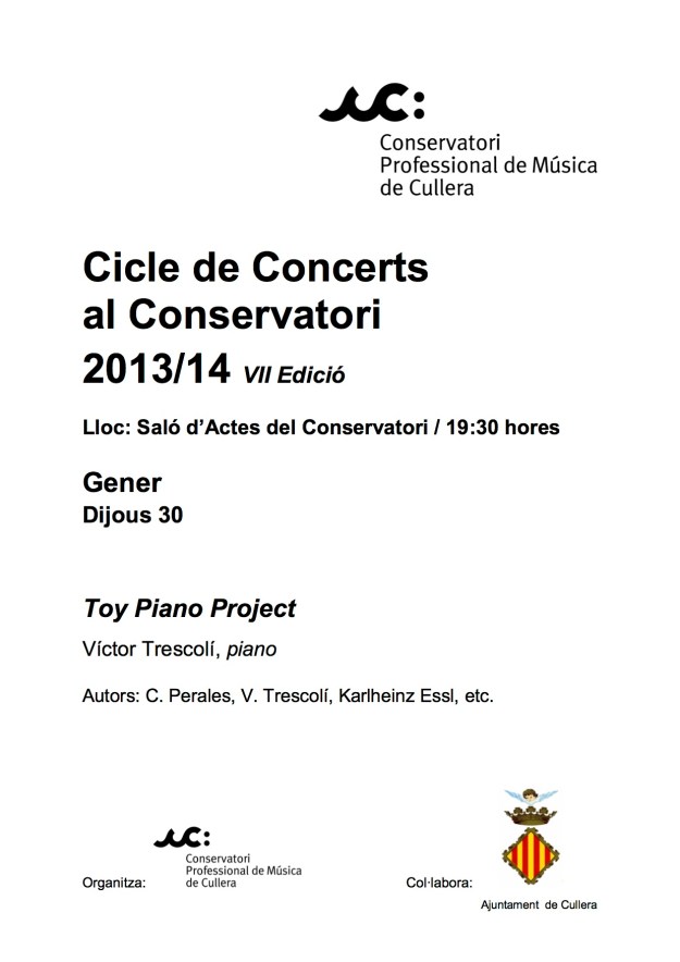 Cicle de Concerts al Conservatori Cartell Gener 2014
